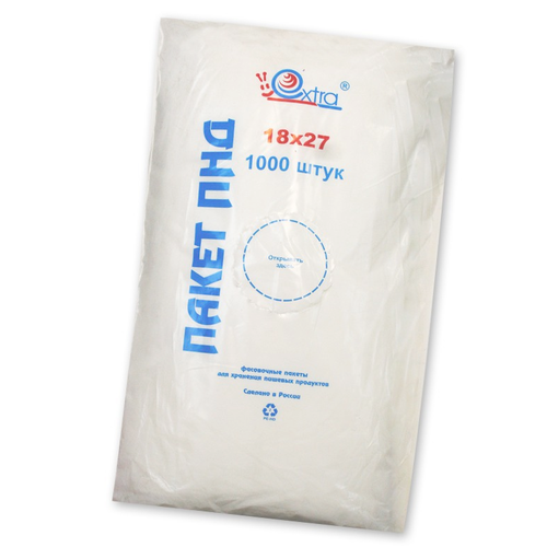 Фасовочные пакеты 1827 см 8мкм евробокс 1000 шт EXTRA 454₽