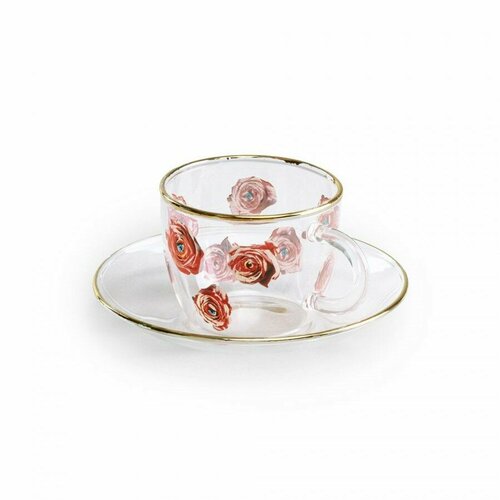 Кофейная пара Seletti Toiletpaper Glass Roses 15971