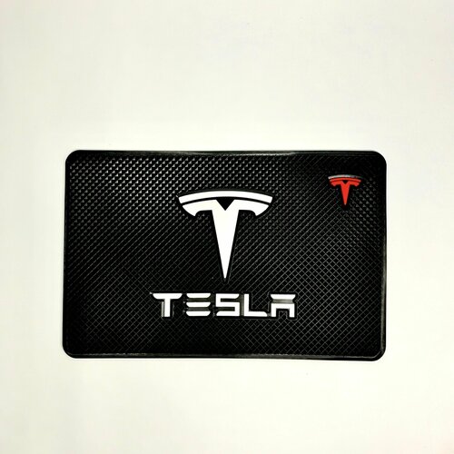 Противоскользящий коврик с логотипом автомобиля Tesla/Тесла на приборную панель/на торпедо авто противоскользящий коврик с логотипом автомобиля chevrolet шевроле на приборную панель на торпедо авто