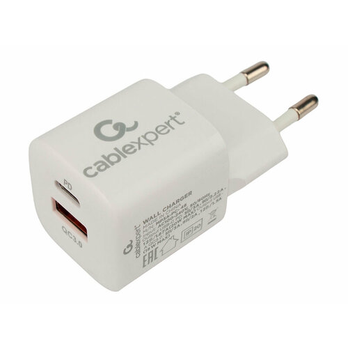 Зарядное устройство Gembird Cablexpert USB - Type-C 3А QC3.0/PD White MP3A-PC-46