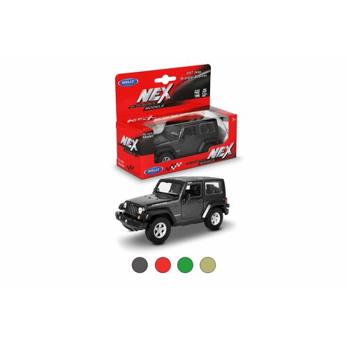 Машинка WELLY 2007 JEEP WRANGLER RUBICON / модель машины 1:38 с пружинным механизмом / цвет в ассортименте игрушка модель welly машинка 1 38 jeep wrangler rubicon 2007 пруж мех черный