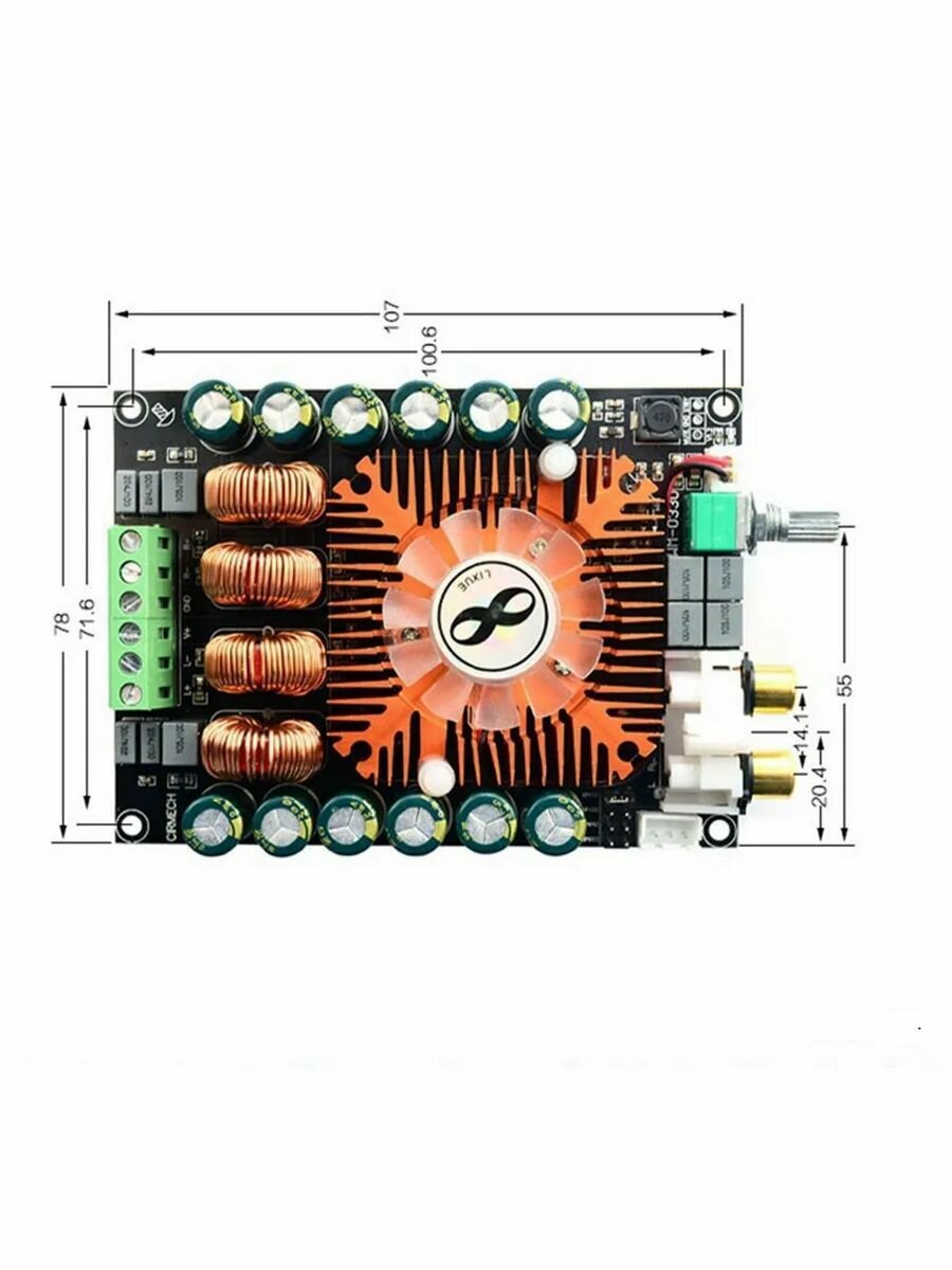 Плата цифрового аудио усилителя пассивных колонок высокой Мощности 2.0 HI-FI Стерео 160 Вт * 2