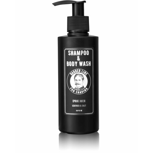 Шампунь и гель для душа мужской, 2 в 1, Barber line, аромат Leather & Salt, 200 мл