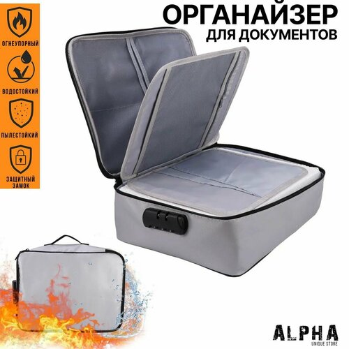 фото Сумка дорожная оргдок_01с, 10.5х28х36 см, ручная кладь, серый, серебряный alpha