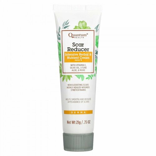 Quantum Health, Scar Reducer, интенсивный травяной питательный крем от шрамов, 0,75 унции (21 г)