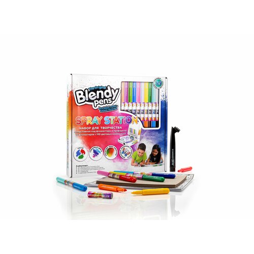 Набор фломастеров-хамелеонов Blendy pens 20 шт на водной основе с колпачком-блендером для смешивания цветов раскрасками и аэрографом 2604₽