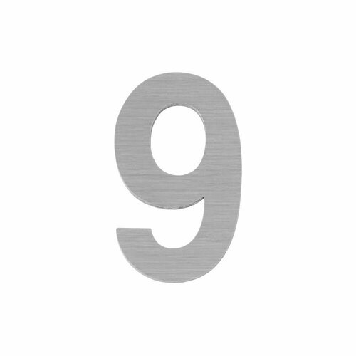 Цифра самоклеящаяся Fuaro (Фуаро) 9 SS304 SSC сатинированный хром (50х30)