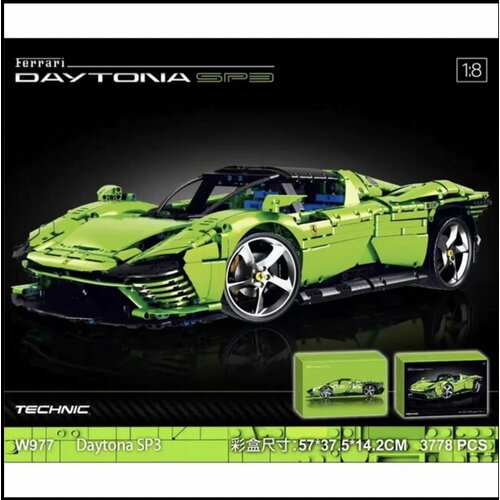 конструктор lego technic 42143 ferrari daytona sp3 3778 дет Конструктор Техник Ferrari Daytona SP3 3778 деталей зеленый