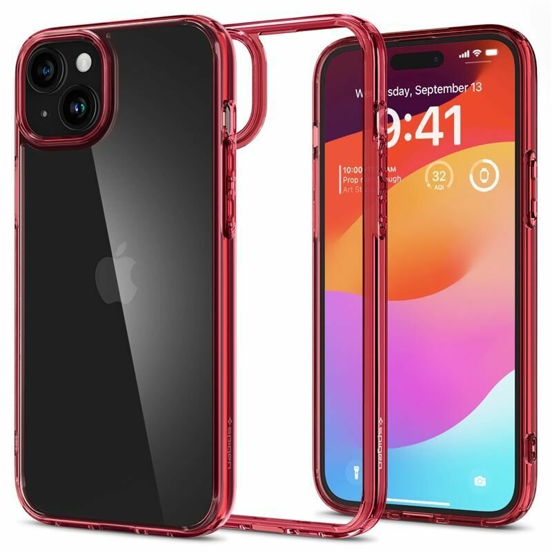 Защитный чехол Spigen Ultra Hybrid для iPhone 15 red crystal