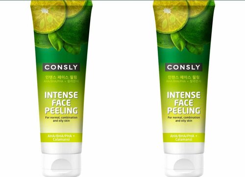 CONSLY Гель отшелушивающий для лица для интенсивного очищения Intense Face Peeling with Calamansi and AHA/BHA/PHA, 120мл - 2 штуки