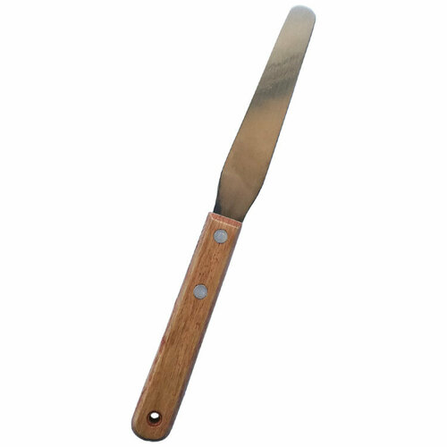 igrobeauty шпатель металлический с деревянной ручкой коричневый Шпатель металлический для депиляции с деревянной ручкой
