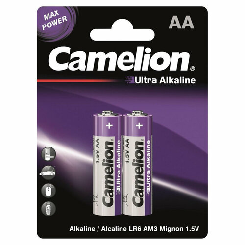 Батарейка Camelion Ultra 2шт/бл (LR6-BP2UT, 1,5В) (14982) батарейка camelion blue series aa в упаковке 4 шт