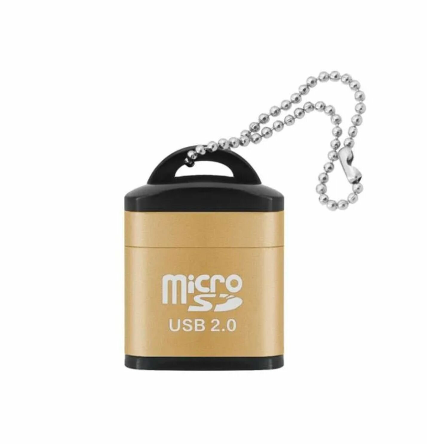 Мини картридер для micro SD карт-USB, Золото