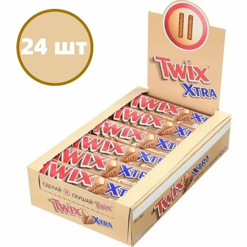 Шоколадный батончик Twix Xtra, 24 штуки по 82 г.