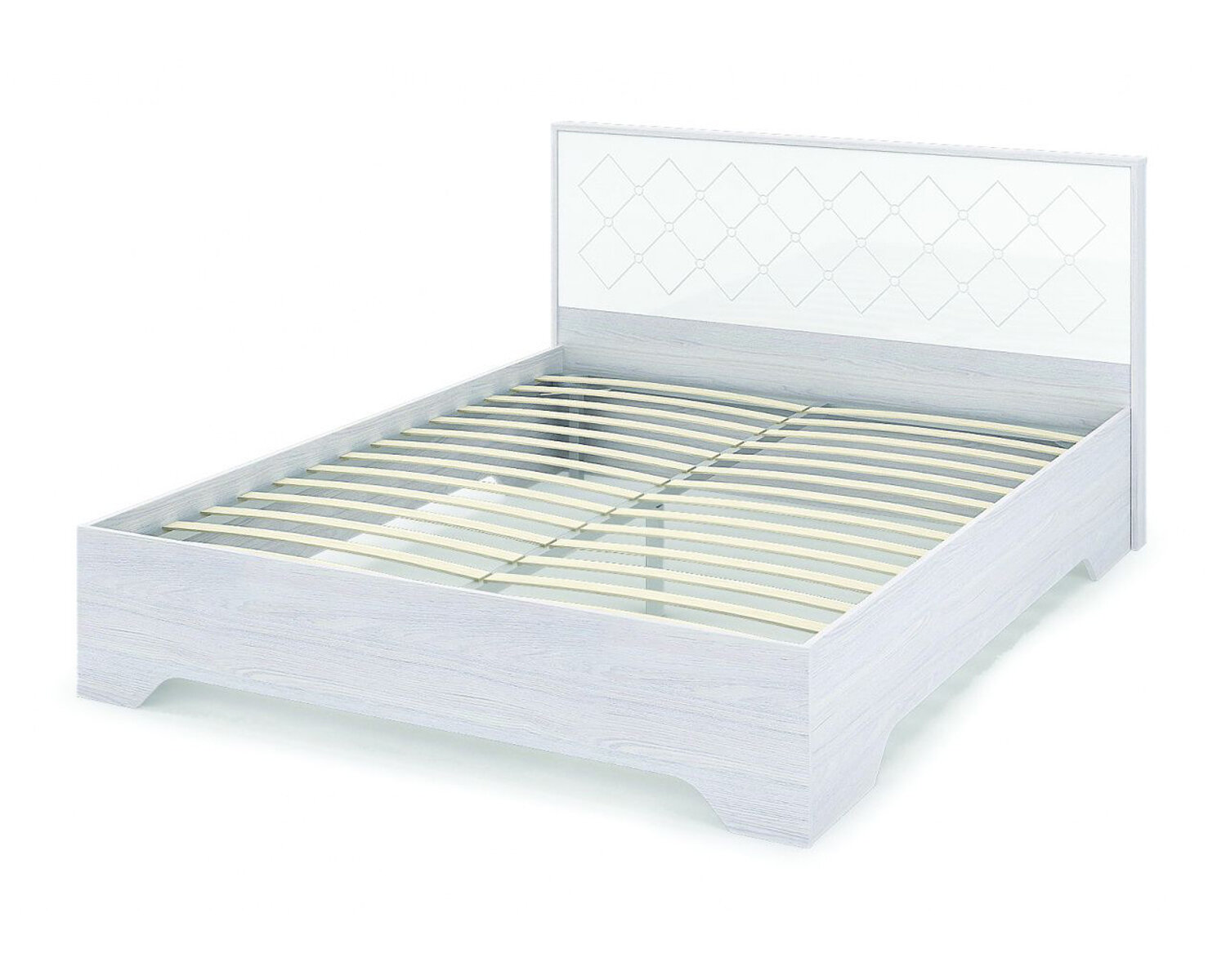 фото Кровать 160х200 с ортопедическим основанием Сальма КР 024 (1682х970х2136) (анкор/белый глянец)