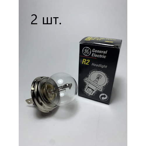 Автомобильная лампа GE Headlight R2 6V 45/40 W, P45t-41, 2 шт.