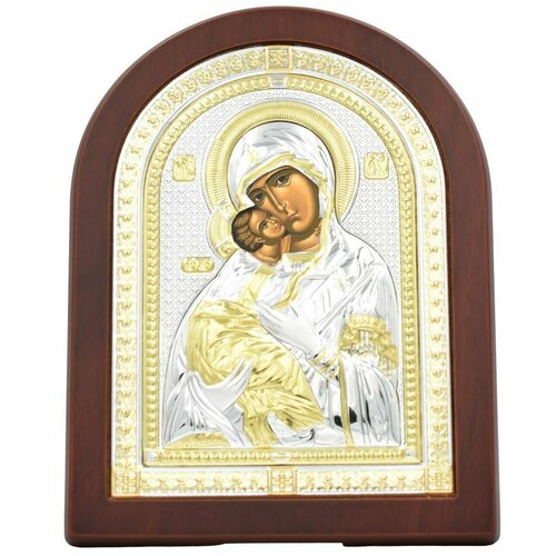 Икона Божией Матери Владимирская 85200, 15х19 см, 1 шт., цвет: серебристый икона божией матери владимирская 85200 18х23 см