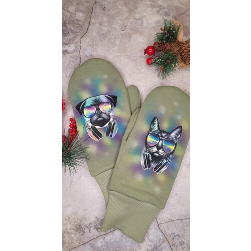 фото Варежки , размер 11.5, зеленый kkosinova_art