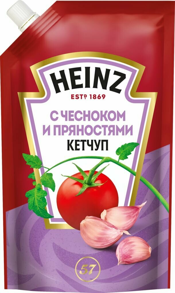 Кетчуп HEINZ с чесноком и пряностями, 320г - 2 шт.