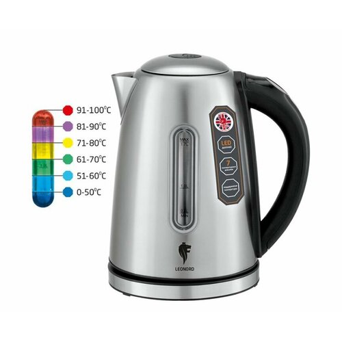 Чайник электрический LEONORD LE-1506 серебристый нерж ст диск 17 л 2200 Вт 368000₽