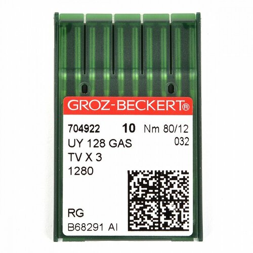 Иглы для промышленных швейных машин Groz-Beckert UY128GAS R/1280/149X3 №80, 10 шт (704922)