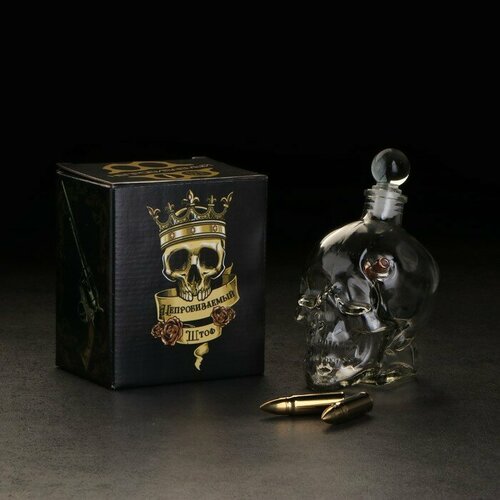Набор Непробиваемый Череп Штоф 400 мл камни для виски 2 шт 1870₽