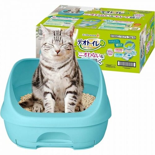 Unicharm deo toilet системный туалет для кошек открытого типа. цвет бирюзовый (набор)