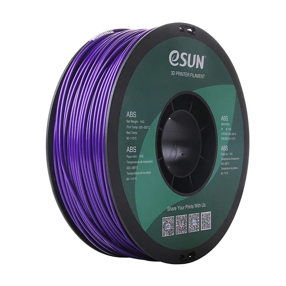 Филамент ESUN ABS пластик для 3D принтера 1.75мм, фиолетовый 1 кг.