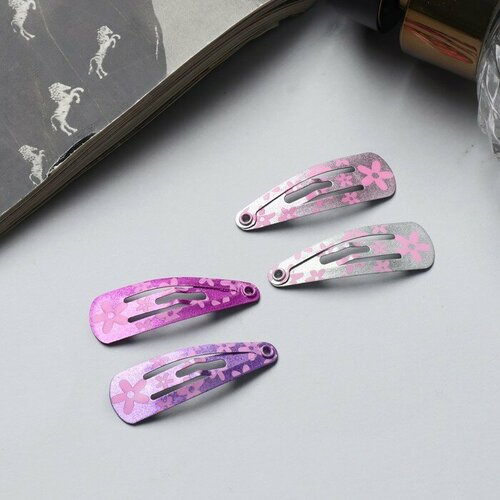 SUI Невидимка для волос Лира набор 10 шт цветы блеск 3 см микс 289₽