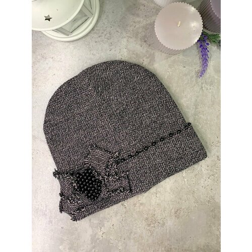 фото Шапка бини , размер 56/58, коричневый fashion