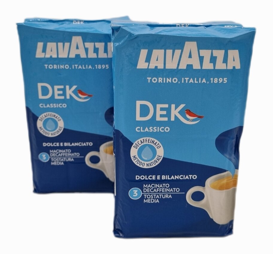 Кофе молотый Lavazza Caffe Decaffeinato Dek Classico 250 гр × 2 шт.