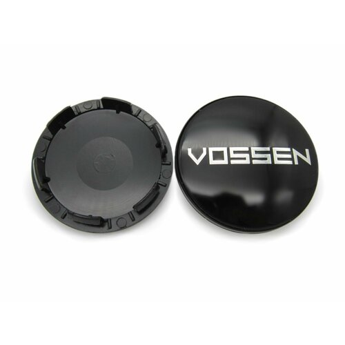 Колпачки заглушки на литые диски КиК Vossen black 62/55/10, 1 колпачок