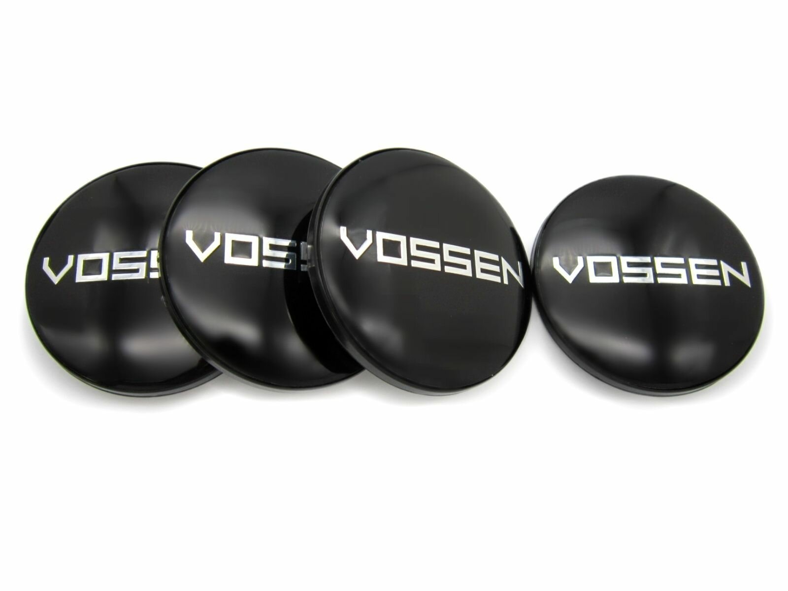 Колпачки заглушки на литые диски КиК Vossen black 62/55/10, 1 колпачок