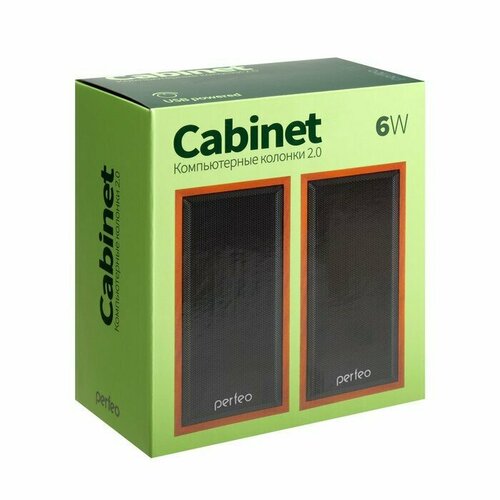 Компьютерные колонки 2.0 Perfeo CABINET PF-84, 2х3 Вт, USB, дерево perfeo колонки cabinet 2 0 2х3 вт rms usb pf 84 wd