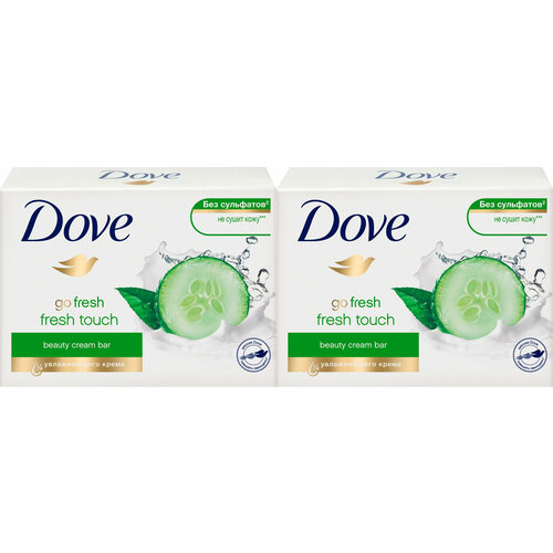 Dove, крем-мыло, прикосновение свежести, 135 г, 2 шт крем мыло кусковое dove прикосновение свежести 135 г