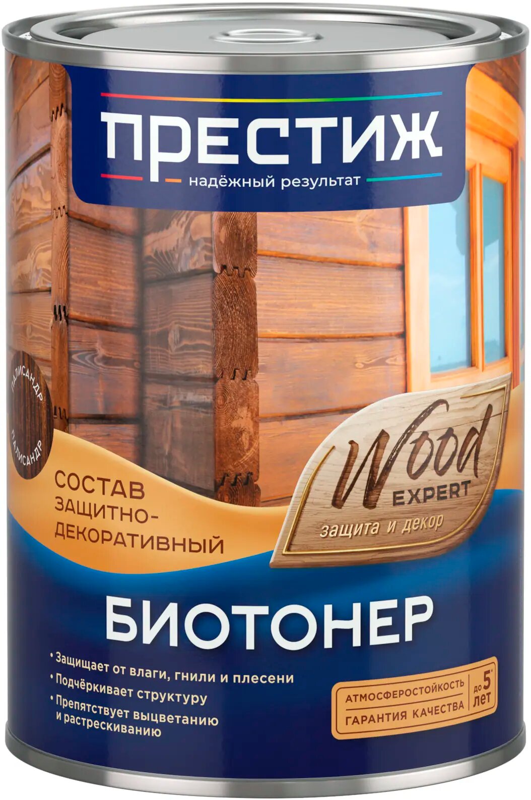 фото Состав защитно декоративный Престиж Wood Expert Биотонер 900 мл каштан