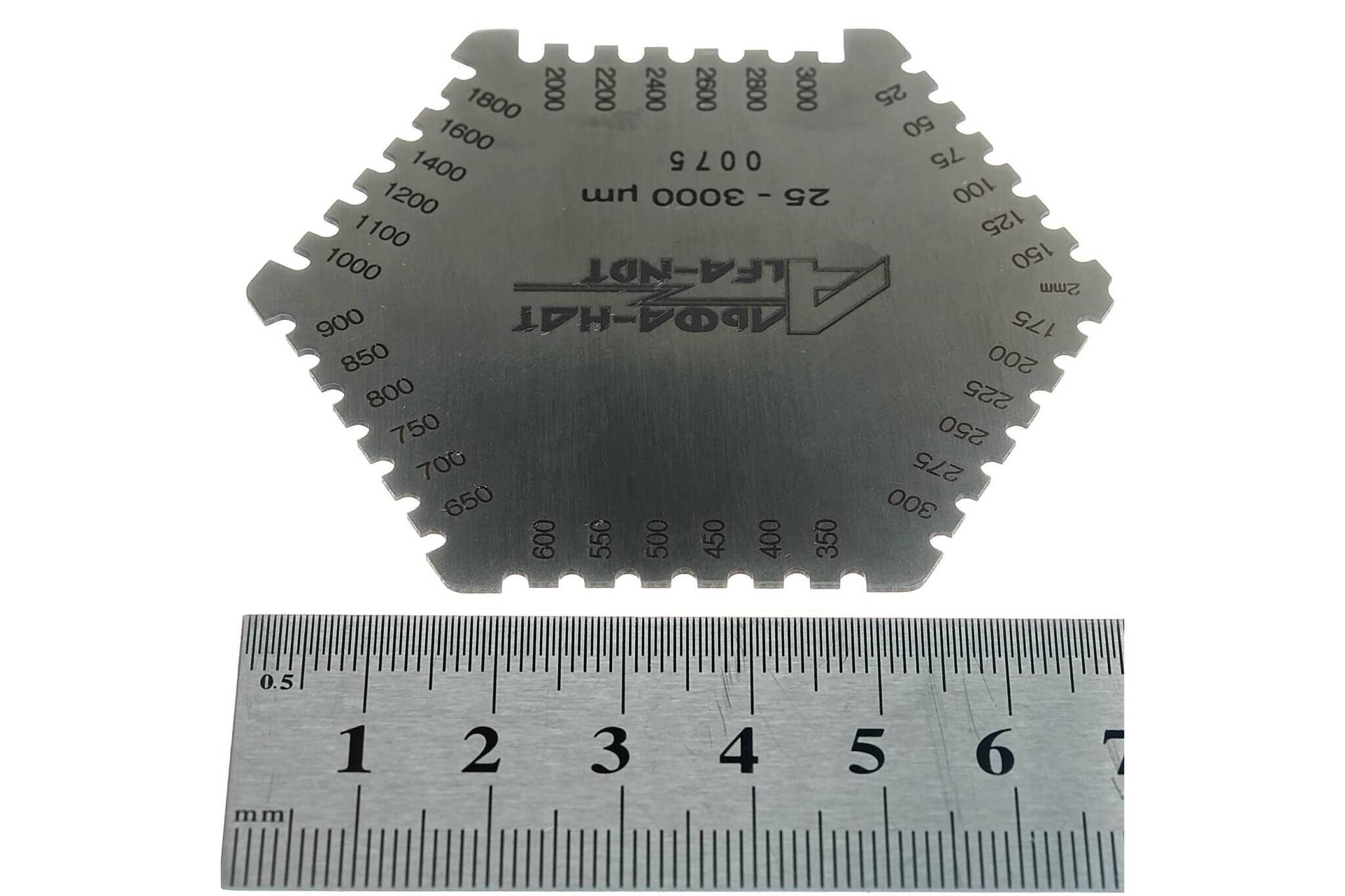 Гребенка измерительная толщины мокрого слоя краски 25-3000 с первичной калибровкой альфа-ндт УП-00002407