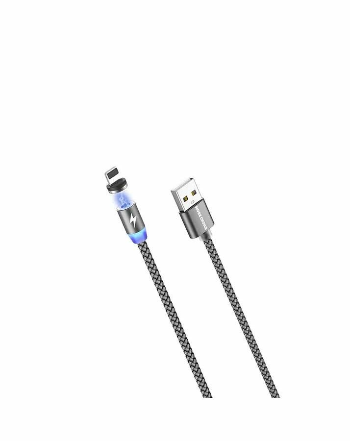 Кабель More choice K61Si 1м Dark Grey Smart USB 2.4A для Apple 8-pin Magnetic серый - фото №9