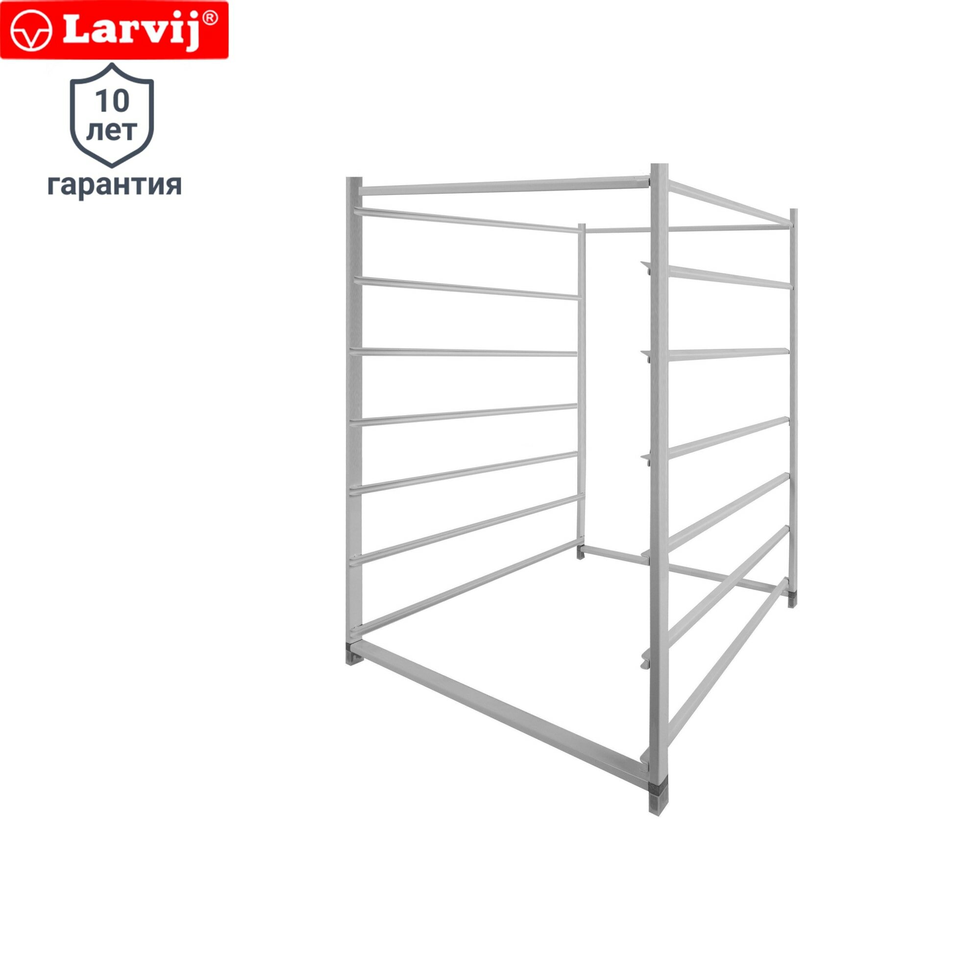 фото Рама для стеллажа Larvij 7 ярусов 56x43x75 см сталь цвет белый