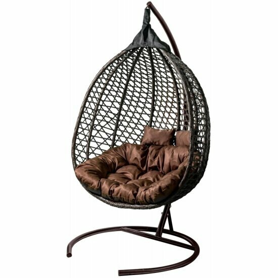 Подвесное кресло Garden Story двойное Фиджи арт. J4123-MTКОР цв. корзины коричневый, цв. подушки коричневый "