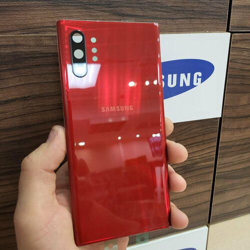 Крышка для Samsung Note 10 Plus (заднее стекло) Высокое качество цвет: RED