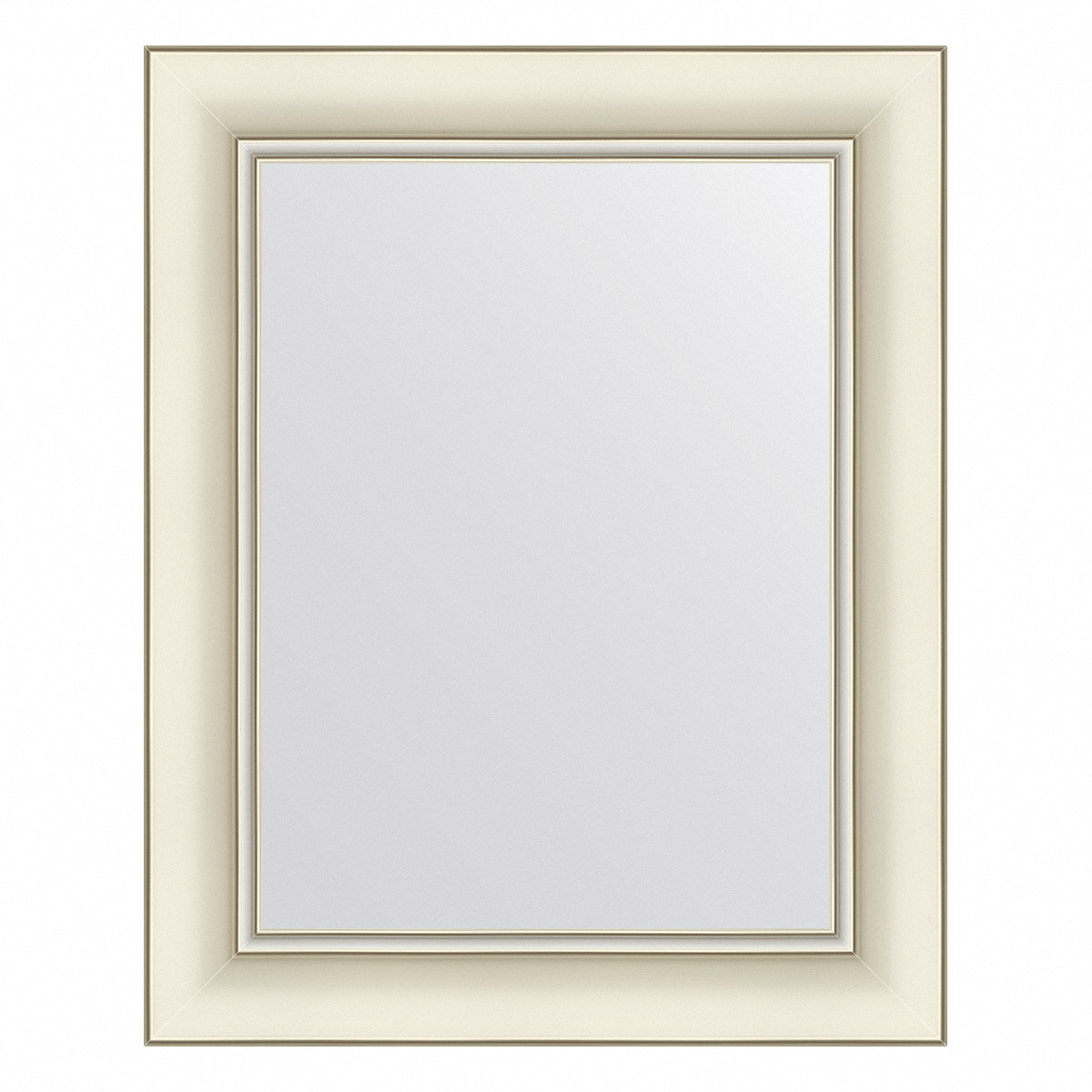 Зеркало настенное EVOFORM в багетной раме белый с серебром 41х51 см для гостиной прихожей кабинета спальни и ванной комнаты BY 7625