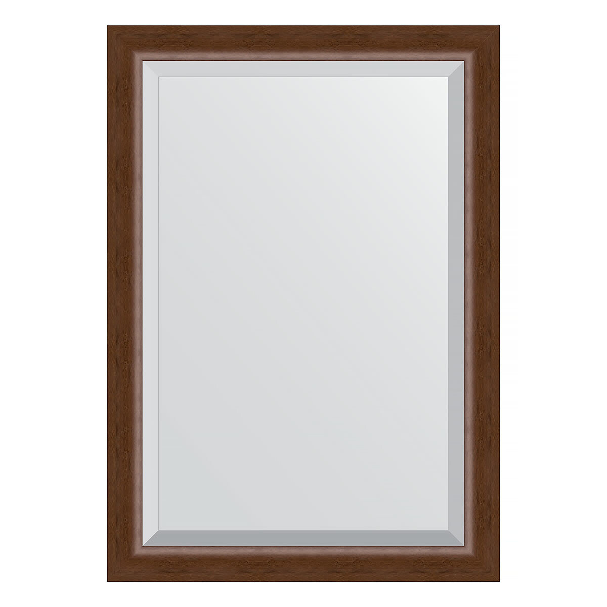 Зеркало настенное с фацетом EVOFORM в багетной раме орех 72х102 см для гостиной прихожей кабинета спальни и ванной комнаты BY 1197