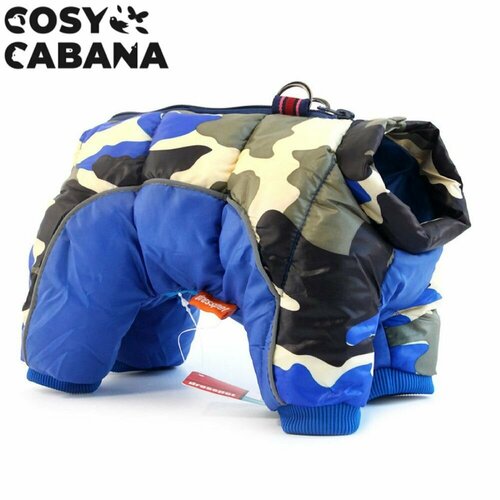 Зимняя куртка для собак / Утепленная, водоотталкивающая, светоотражающая / Размер XXL, синяя