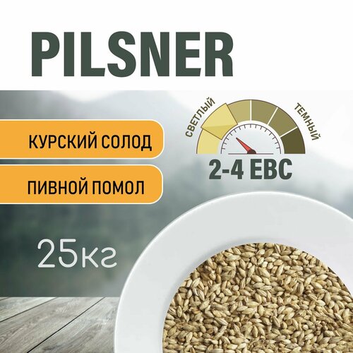 Солод ячменный пивоваренный Pilsner Курский 25 кг. с помолом