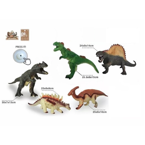 Резиновые Динозавры с озвучкой 5 шт