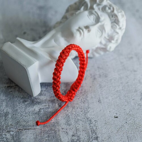 фото Плетеный браслет, 1 шт., размер one size, красный нет бренда