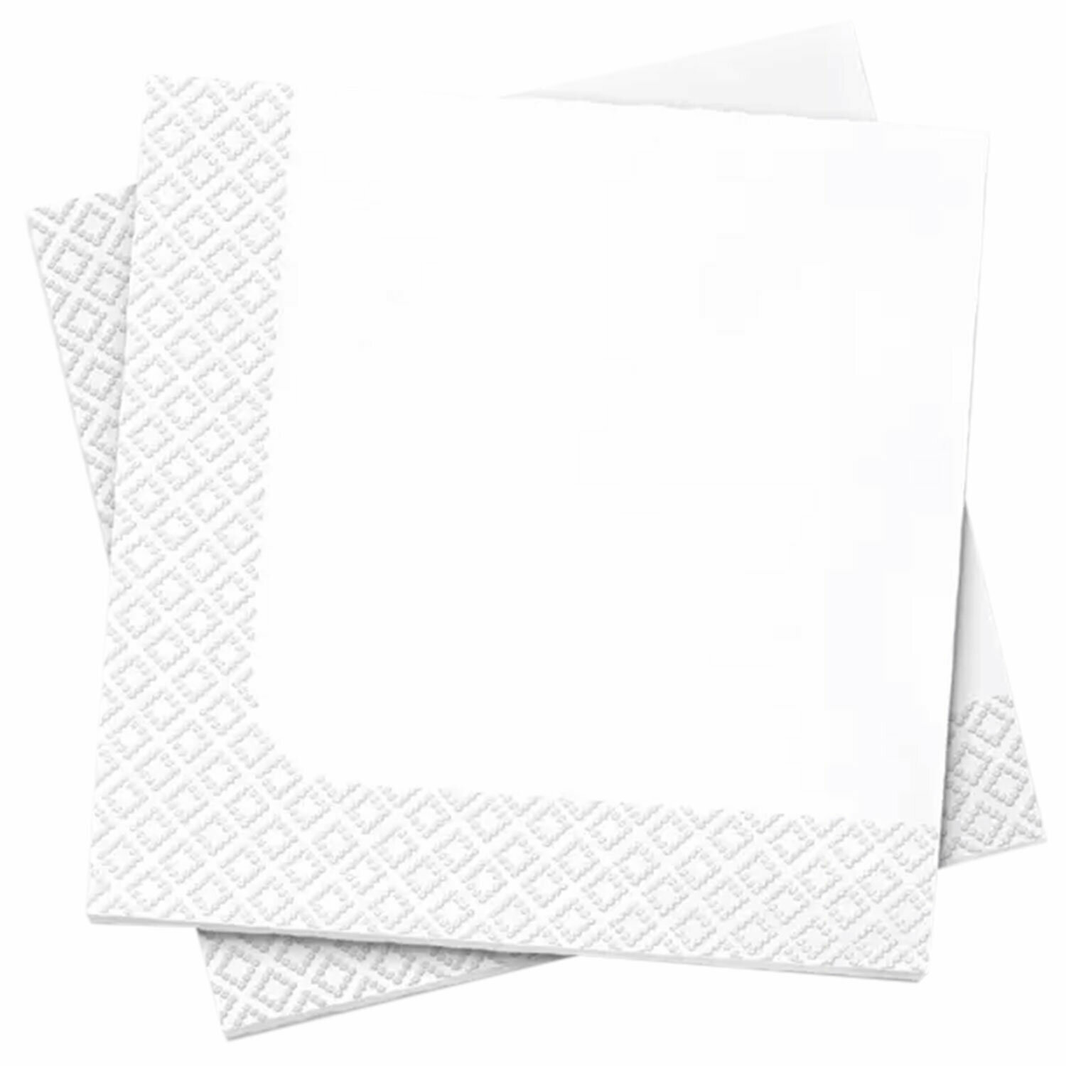 Салфетки бумажные 100 шт, 24х24 см, белые, Soffione, 2-х слойные, 1792475