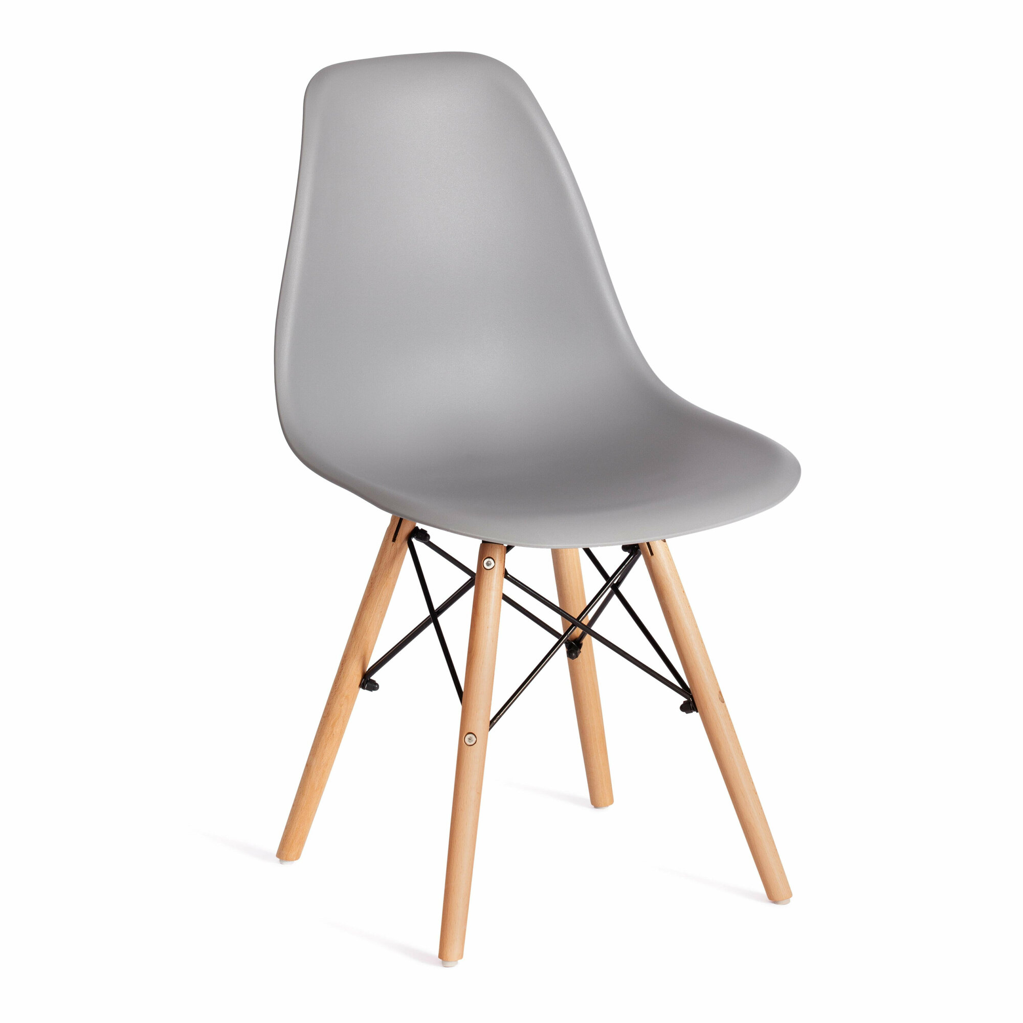 Стул для кухни TetChair CINDY (EAMES) (mod. 1801) пластик, дерево, серый, 1 шт.