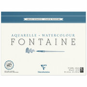 Альбом для акварели, 15л, 30*40, на склейке Clairefontaine "Fontaine Grain Nuageux", 300г/м2, холод. пресс, облачная текстура, 337208